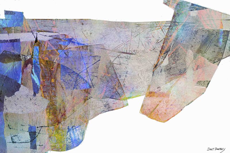 ציור אבסטרקט ממוחשב גאומטרי בצבעוניות הרמונית